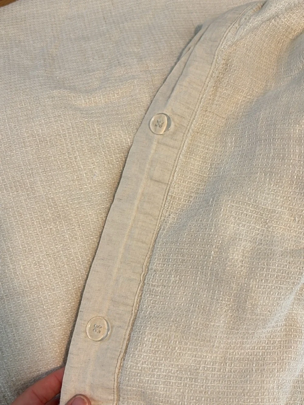Pottery Barn Flax Textured Cotton King/Cal King Duvet Cover